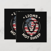 米国国旗、ライオンは羊ではない 招待状 (正面/裏面)