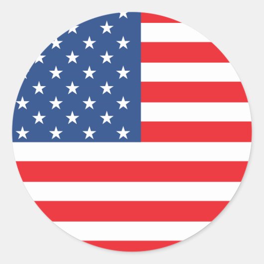 米国国旗 ラウンドシール (正面)