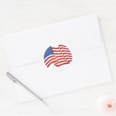 米国国旗 ラウンドシール (封筒)