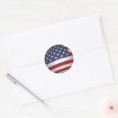 米国国旗 ラウンドシール (封筒)