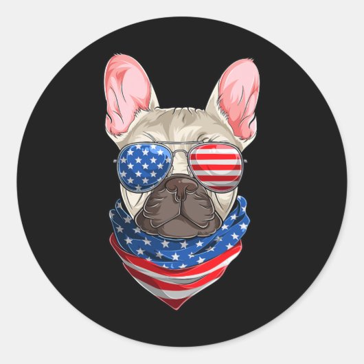 米国国旗 ラウンドシール (正面)