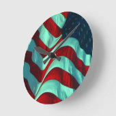 米国国旗 ラウンド壁時計 (傾斜)