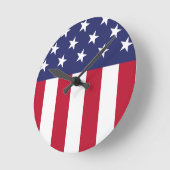 米国国旗 ラウンド壁時計 (傾斜)