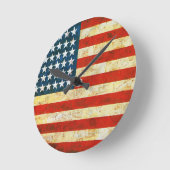 米国国旗 ラウンド壁時計 (傾斜)