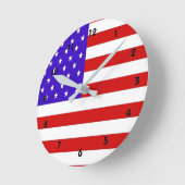 米国国旗 ラウンド壁時計 (傾斜)