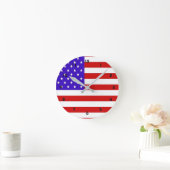 米国国旗 ラウンド壁時計 (ホーム)