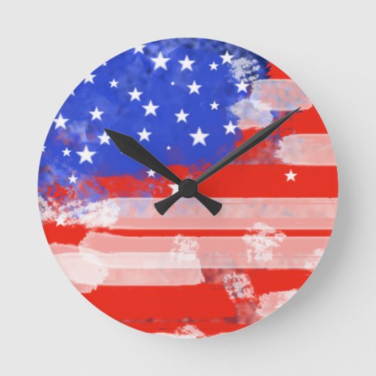 米国国旗 ラウンド壁時計 (正面)