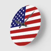 米国国旗 ラウンド壁時計 (傾斜)