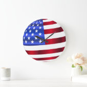 米国国旗 ラージ壁時計 (ホーム)