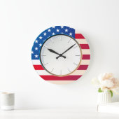 米国国旗 ラージ壁時計 (ホーム)