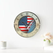 米国国旗 ラージ壁時計 (ホーム)