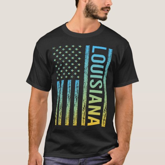 米国国旗 – ルイジアナ Tシャツ (正面)