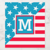 米国国旗 ワインラベル (シングルラベル)