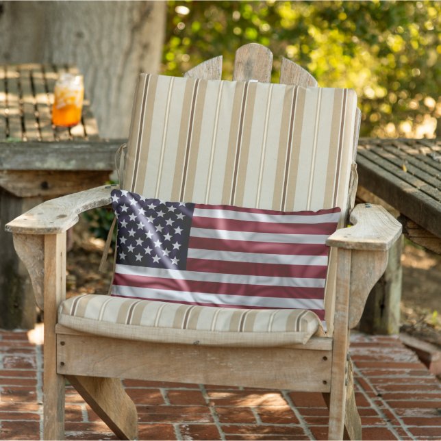 米国国旗、ヴィンテージ羽 アウトドアクッション (椅子)