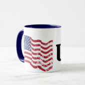 米国国旗 – 動揺して米国 – マグカップ (正面左)