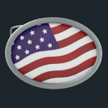 米国国旗 卵形バックル<br><div class="desc">アメリカ合衆国の国旗の写真と愛国的なベルトのバックル。父素晴らしの日、退役軍人、または愛国者の誰かについてのパパのための贈り物。</div>
