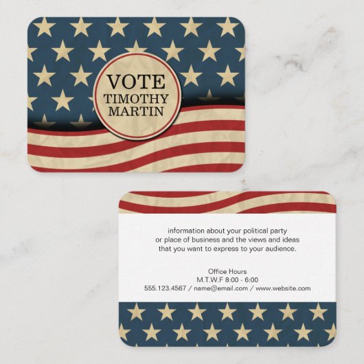 米国国旗 名刺 (正面/裏面)