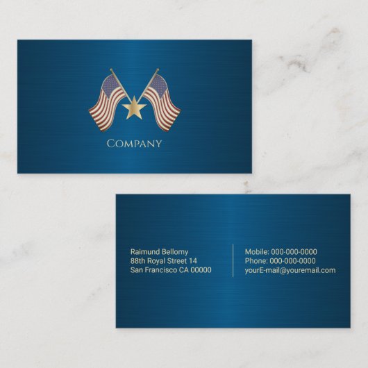 米国国旗 名刺 (正面/裏面)