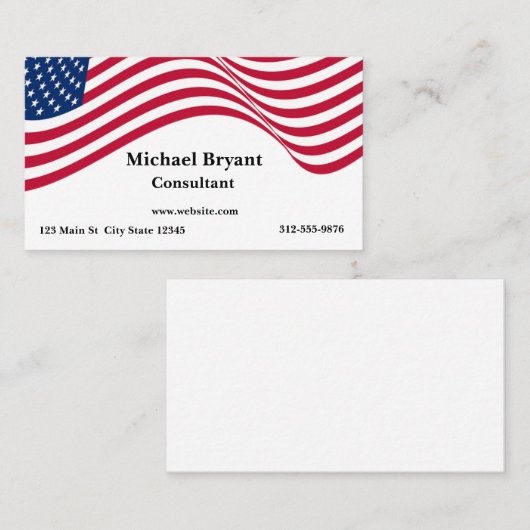 米国国旗 名刺 (正面/裏面)
