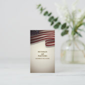 米国国旗 |垂直 |ヴィンテージ背景 名刺 (スタンド正面)