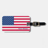 米国国旗 |愛国的パーソナライズされたな ラゲッジタグ (正面横)