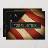 米国国旗 – 招待状 (正面/裏面)