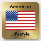 米国国旗+文字コースター コースター (正面)