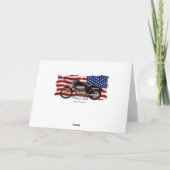 米国国旗、星とストライプ、バイク、バイク カード (裏面)