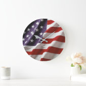米国国旗 – 星とストライプ ラージ壁時計 (ホーム)