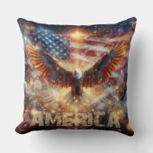 米国国旗 – 星とストライプ – Bald Eagle クッション (正面)