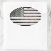 米国国旗 楕円形シール (バッグ)