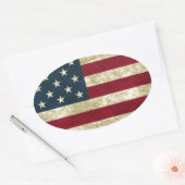 米国国旗 楕円形シール (封筒)