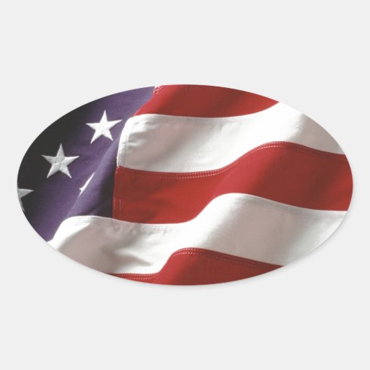 米国国旗 楕円形シール (正面)