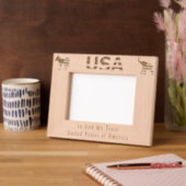 米国国旗、民主党および共和党の記号 レーザー彫刻フレーム (左)