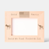 米国国旗、民主党のロバと共和党の象 レーザー彫刻フレーム (正面)