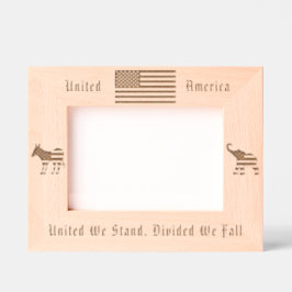 米国国旗、民主党のロバと共和党の象 レーザー彫刻フレーム