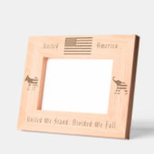 米国国旗、民主党のロバと共和党の象 レーザー彫刻フレーム (左)