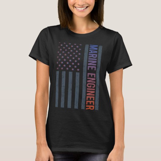 米国国旗 – 海洋技術者 Tシャツ (正面)