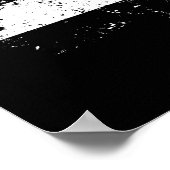 米国国旗、白黒 ポスター (角)