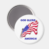 米国国旗「神がアメリカを祝福」磁石 マグネット (正面/裏面)