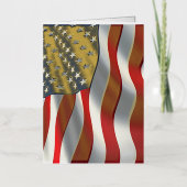 米国国旗 箔グリーティングカード (正面)