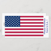 米国国旗、米国からのハッピーホリデー シーズンカード (正面/裏面)