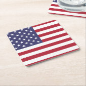 米国国旗、米国国旗、米国国旗 スクエアペーパーコースター (アングル)