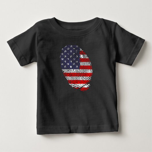 米国国旗、米国国旗、米国国旗 ベビーTシャツ (正面)