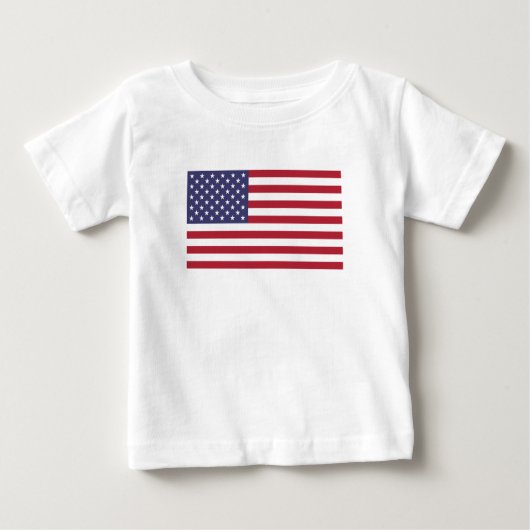 米国国旗、米国国旗、米国国旗 ベビーTシャツ (正面)
