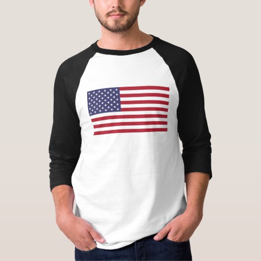 米国国旗、米国国旗、米国国旗 Tシャツ (正面)