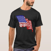 米国国旗、米国国旗、米国国旗 Tシャツ (正面)