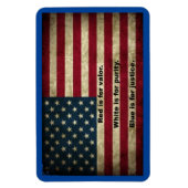 米国国旗 – 色の意味 マグネット (縦)