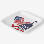 米国国旗、資本投票チェック・マーク ペーパープレート (傾斜あり)