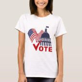 米国国旗、資本投票チェック・マーク Tシャツ (正面)
